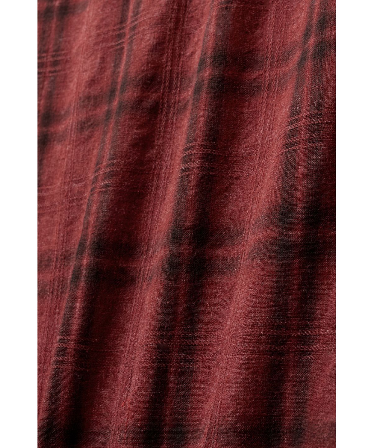 해칭룸(HATCHINGROOM) 2Pk Shirt 1/2 Over Dyed Check Dark Red