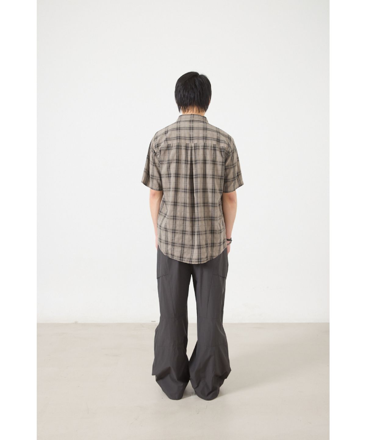 해칭룸(HATCHINGROOM) 2Pk Shirt 1/2 Over Dyed Check Desert
