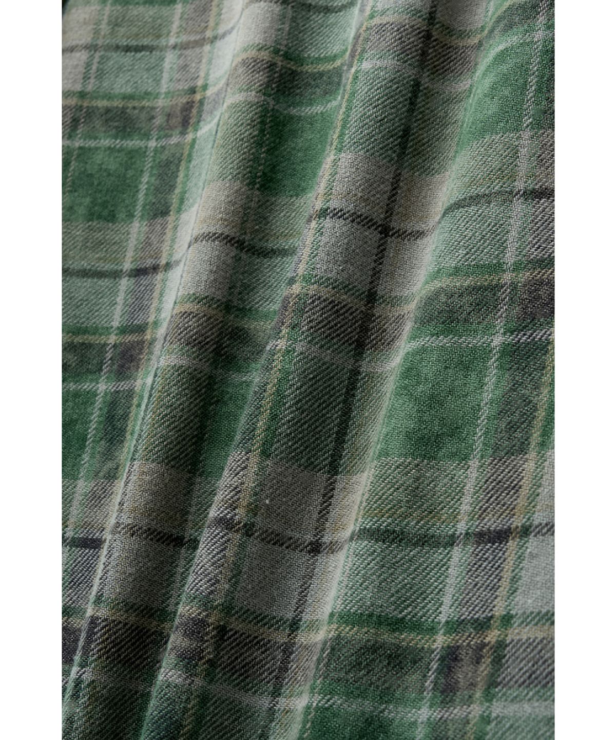 해칭룸(HATCHINGROOM) Arrow Shirt Over Dyed Bleached Check Green