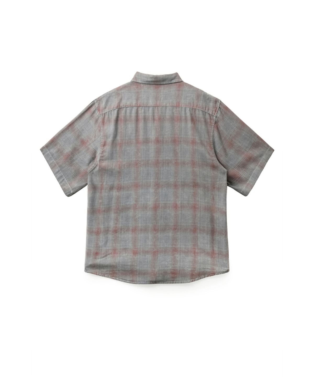 해칭룸(HATCHINGROOM) Arrow Shirt Over Dyed Bleached Check Grey