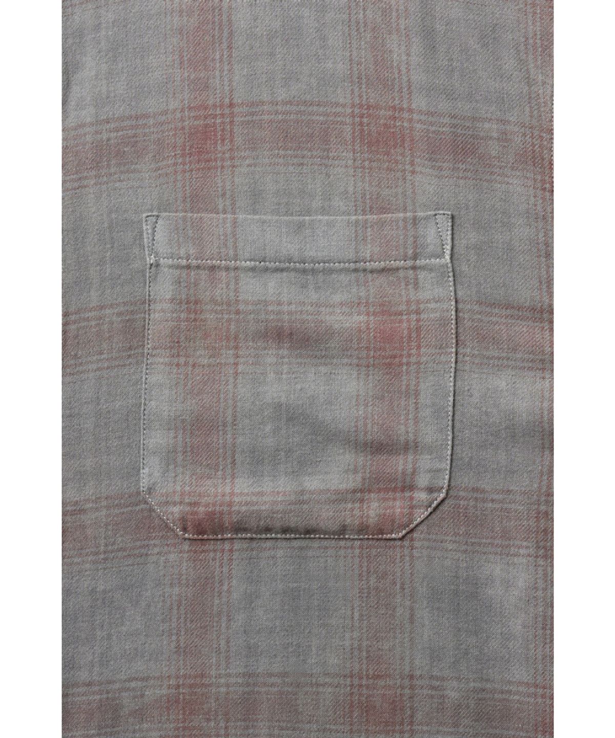 해칭룸(HATCHINGROOM) Arrow Shirt Over Dyed Bleached Check Grey