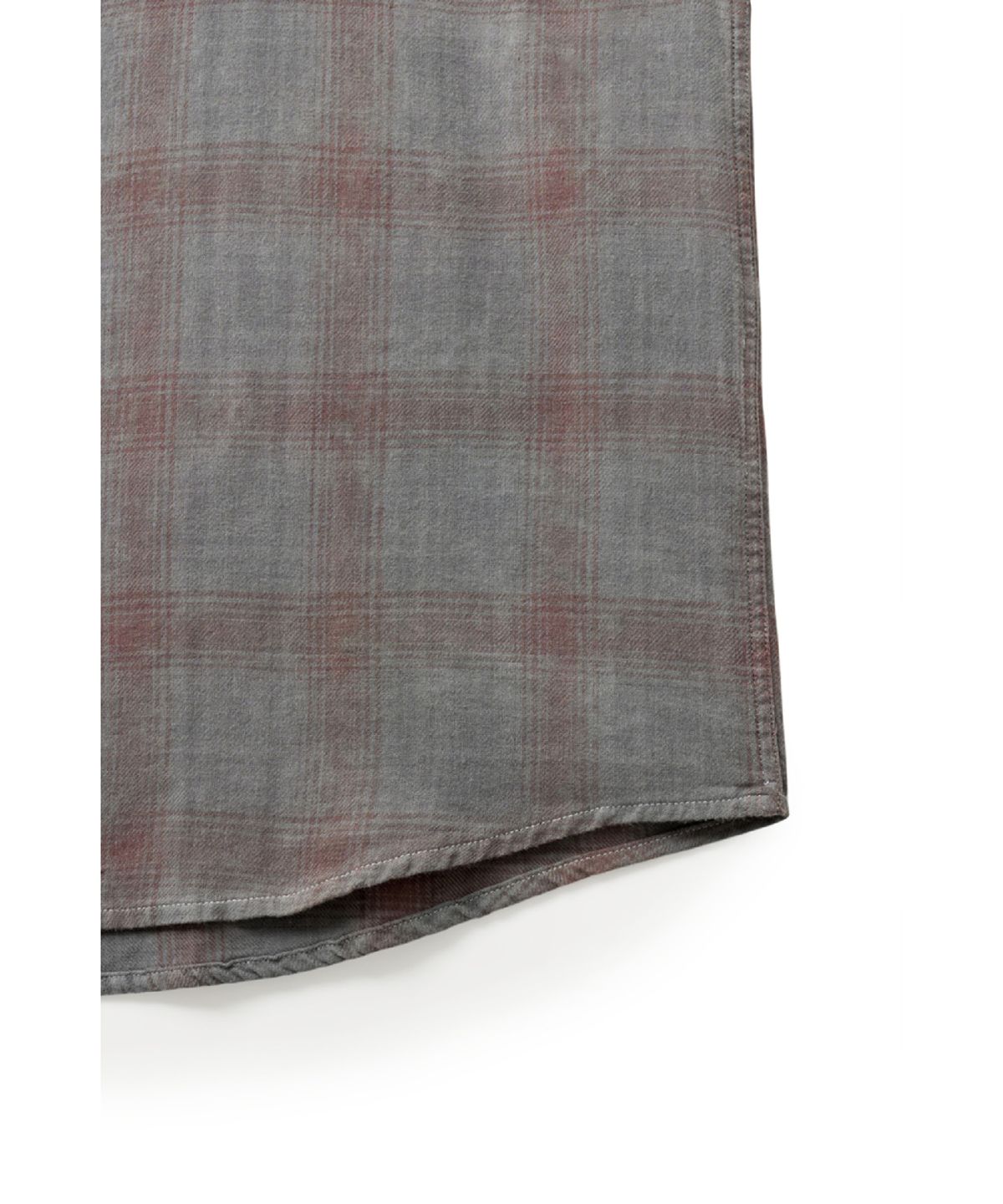 해칭룸(HATCHINGROOM) Arrow Shirt Over Dyed Bleached Check Grey