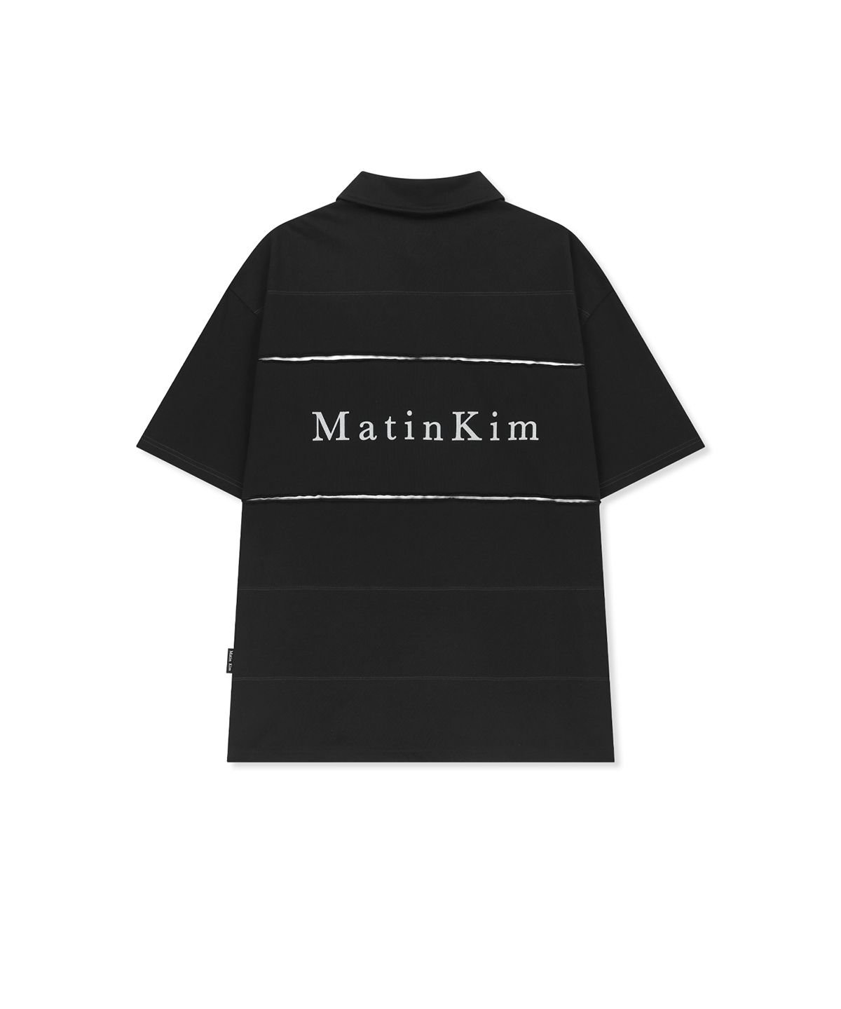 마뗑킴(MATIN KIM) CUT OUT BLOCK COLLAR TOP FOR MEN IN BLACK