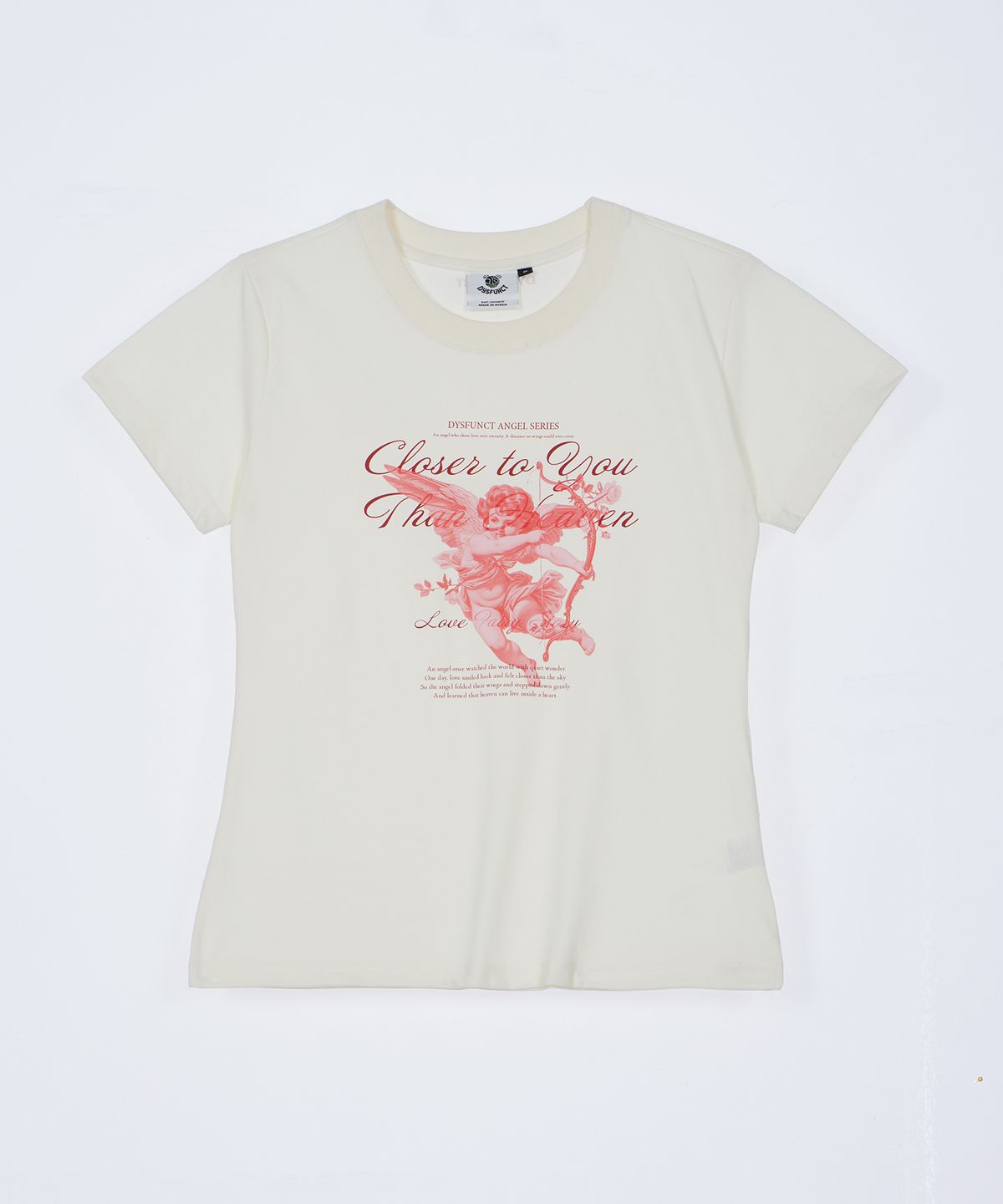 디스펑트(DYSFUNCT) BOW ANGEL SLIM FIT T-SHIRT(IVORY)