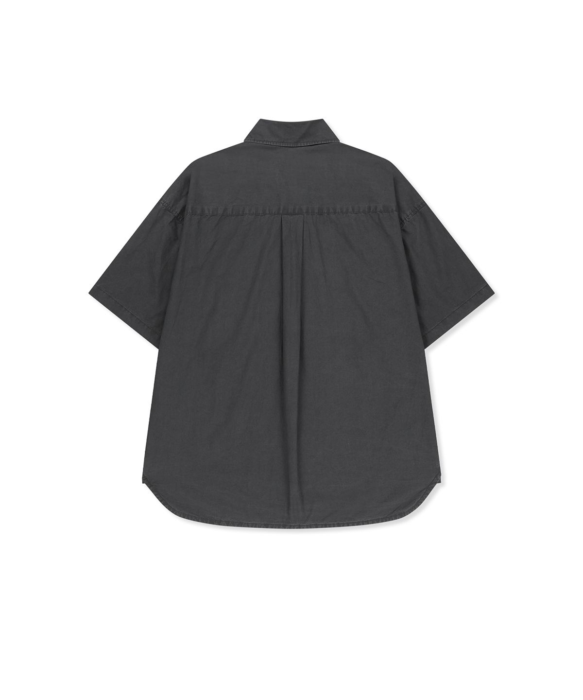 마뗑킴(MATIN KIM) HALF SLEEVE POCKET SHIRT IN CHARCOAL
