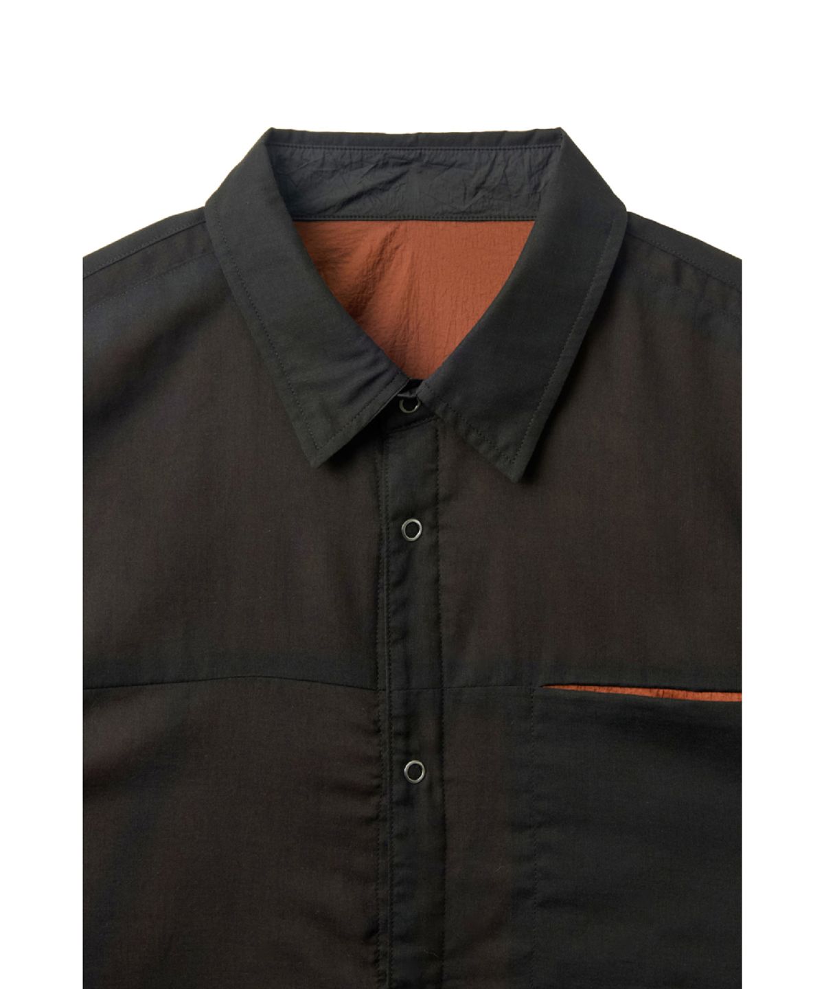 해칭룸(HATCHINGROOM) Reversible Two Face Shirt Black/Orange