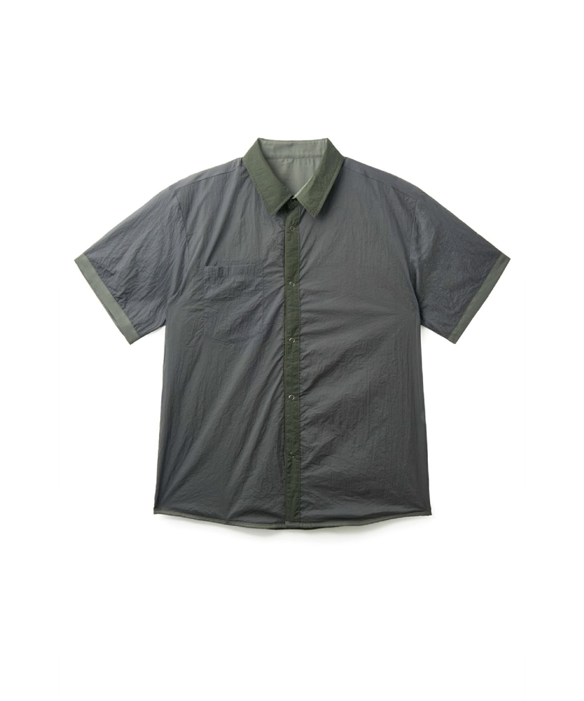 해칭룸(HATCHINGROOM) Reversible Two Face Shirt Sage/Grey