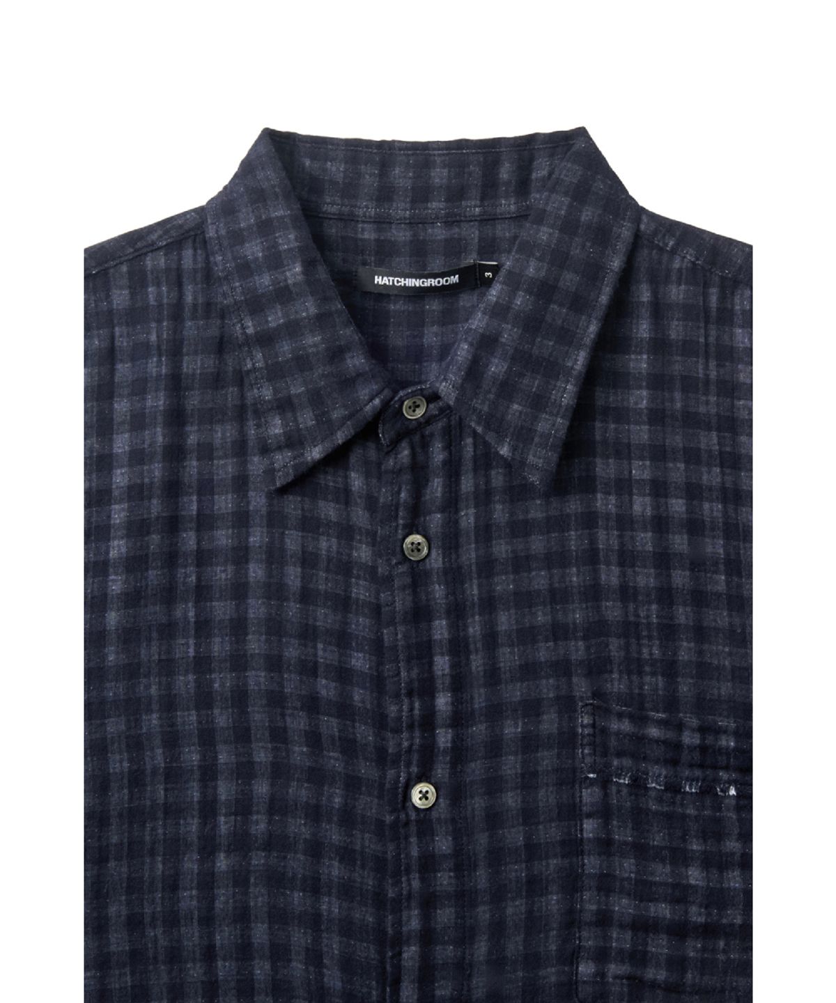 해칭룸(HATCHINGROOM) Shadow Check Shirt Gingham Check Dark Navy