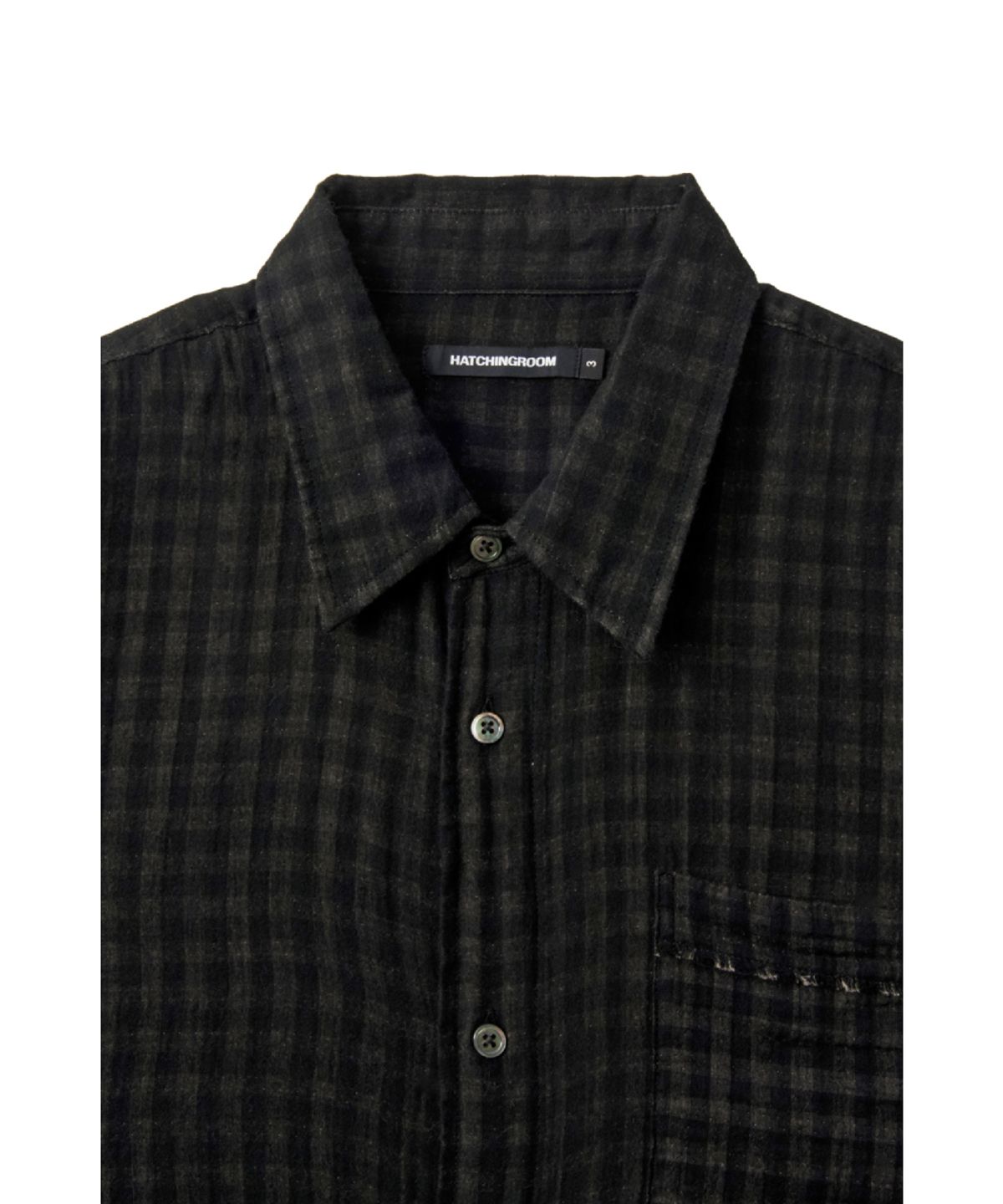 해칭룸(HATCHINGROOM) Shadow Check Shirt Gingham Check Grey Beige
