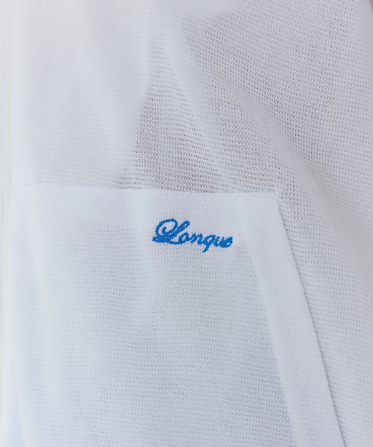 론크(LONQUE) SUMMER SHEER LOGO ZIP-UP HOODIE (WHITE)