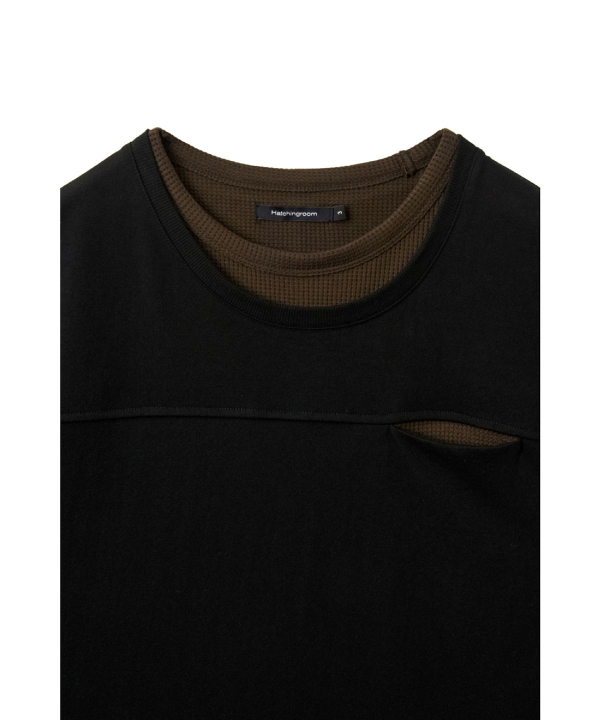 해칭룸(HATCHINGROOM) Double Neck Tee Black