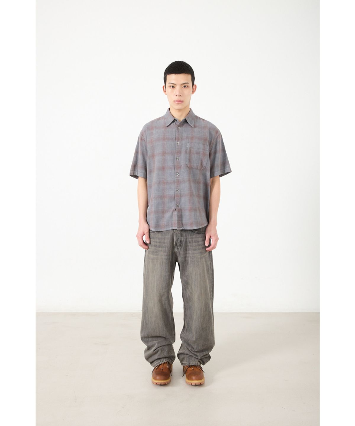 해칭룸(HATCHINGROOM) Regular Selvedge Jeans Slub Vintage Grey