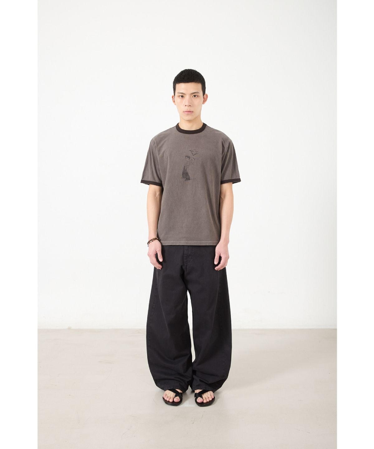 해칭룸(HATCHINGROOM) Wide Curve Jeans Charcoal