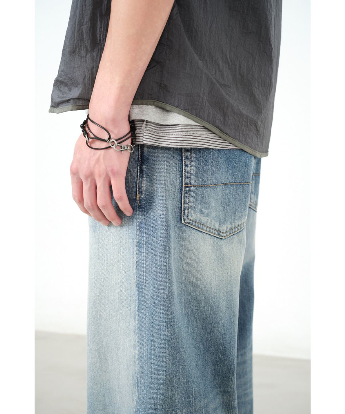 해칭룸(HATCHINGROOM) Wide Jeans Blue