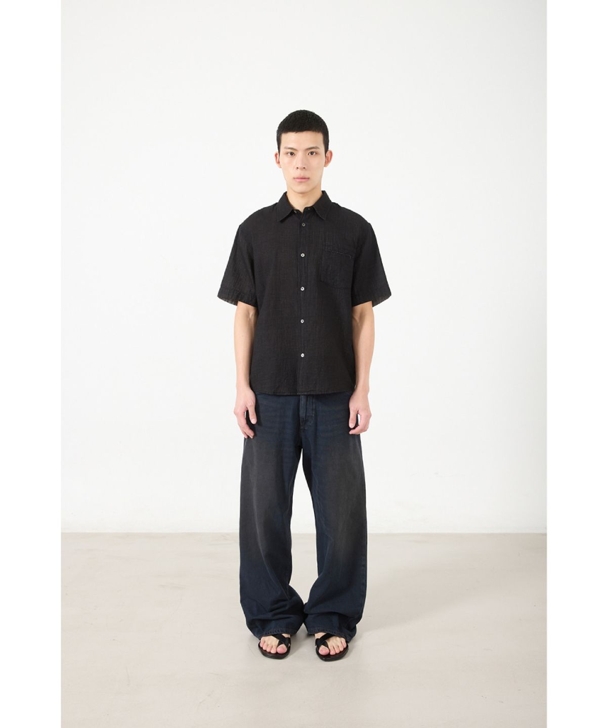 해칭룸(HATCHINGROOM) Wide Jeans Dark Blue