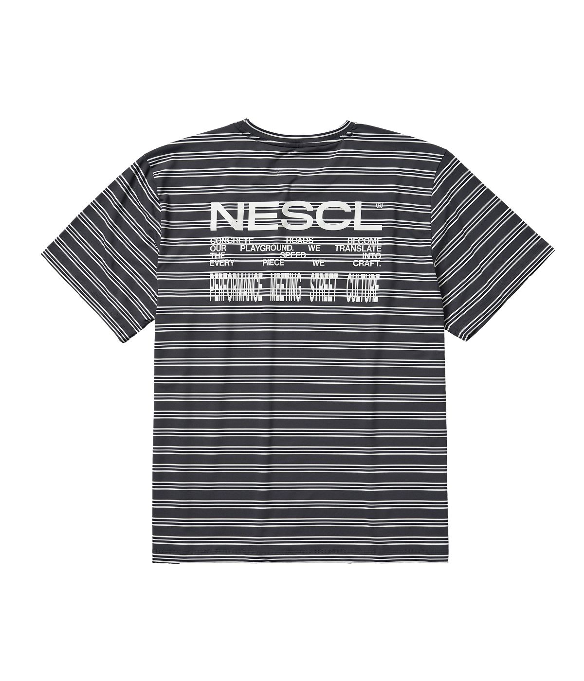 네거티브 스플릿 클럽(NEGATIVE SPLIT CLUB) 프로스트 스트라이프 시스템 티셔츠 (차콜)