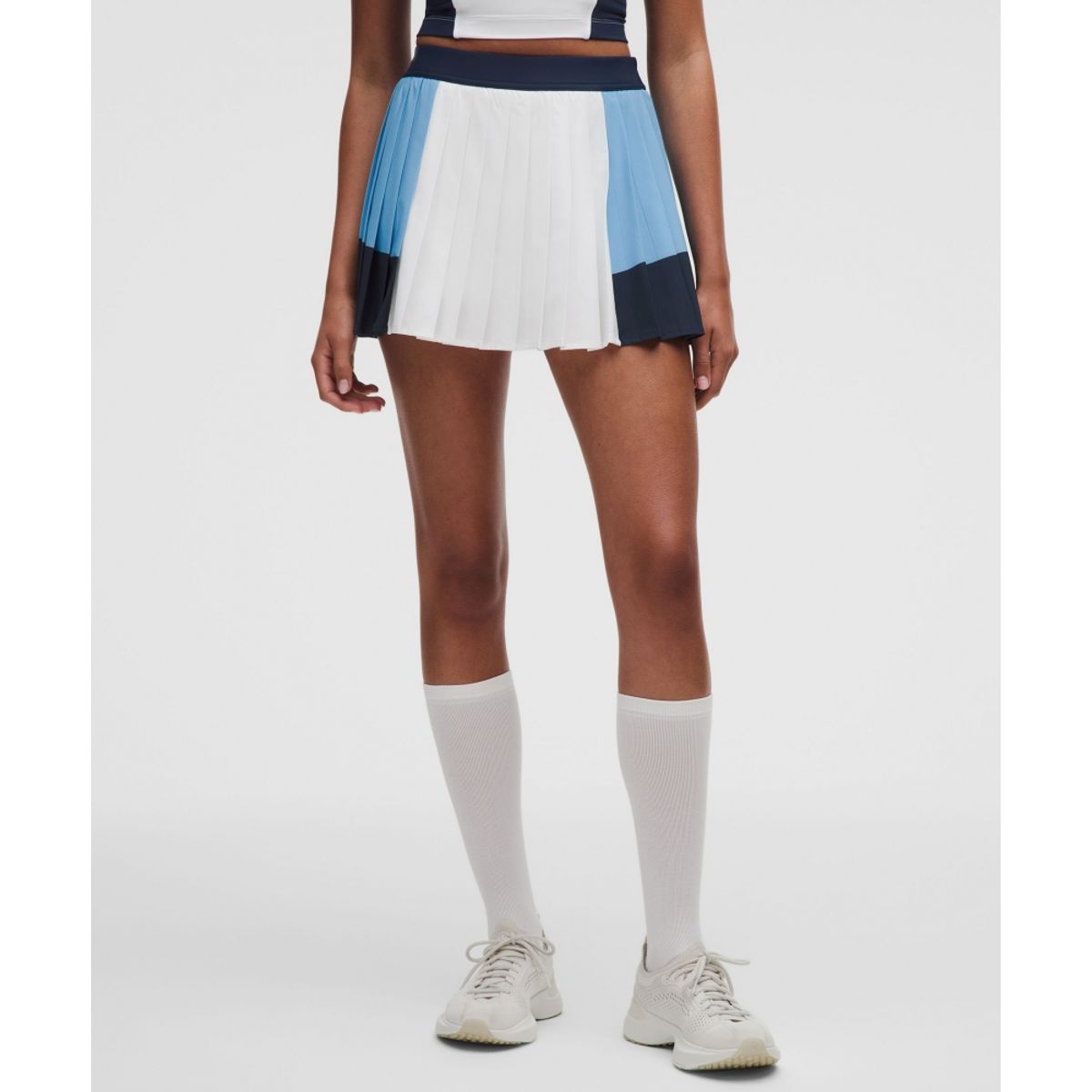 룰루레몬(LULULEMON) 코트 챔프 플리티드 하이라이즈 테니스 스커트  WHT OAVE CLBL
