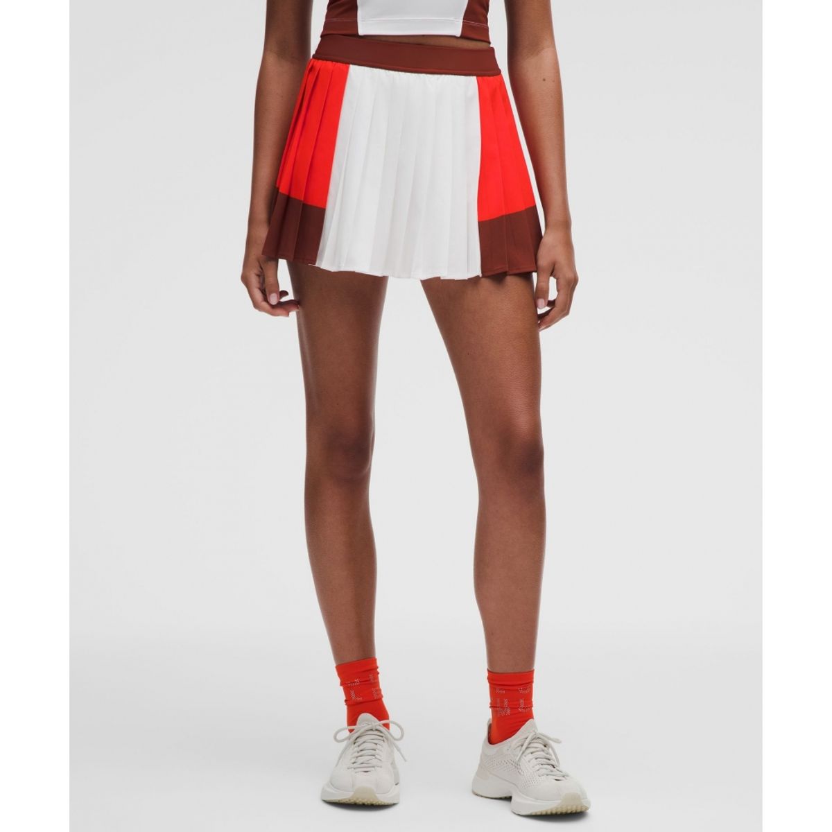 룰루레몬(LULULEMON) 코트 챔프 플리티드 하이라이즈 테니스 스커트  WHT CRYE CACH