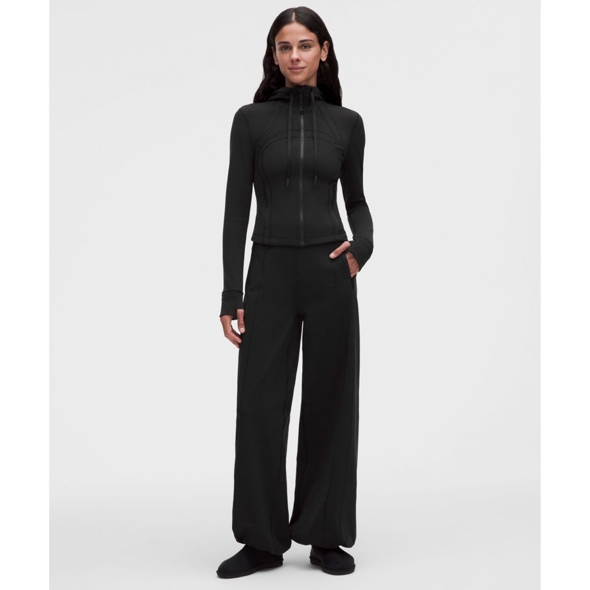 룰루레몬(LULULEMON) 디파인 크롭 후드 재킷 *Nulu  BLK