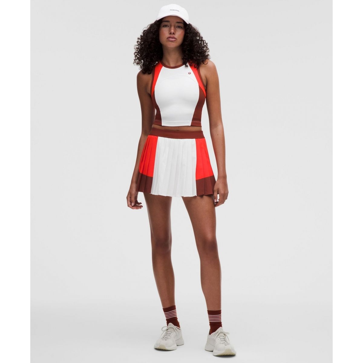 룰루레몬(LULULEMON) 코트 챔프 하이넥 테니스 탱크탑  WHT CRYE CACH