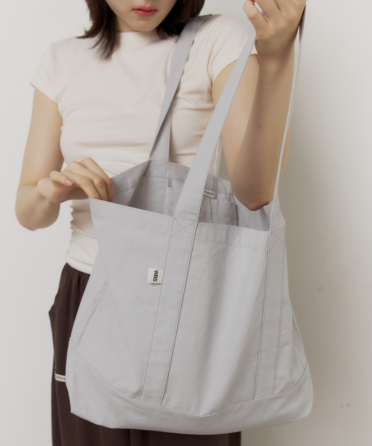 웨이베러시스(WAYBETTERSIS) WBS Cotton BAG (LIGHT GREY)