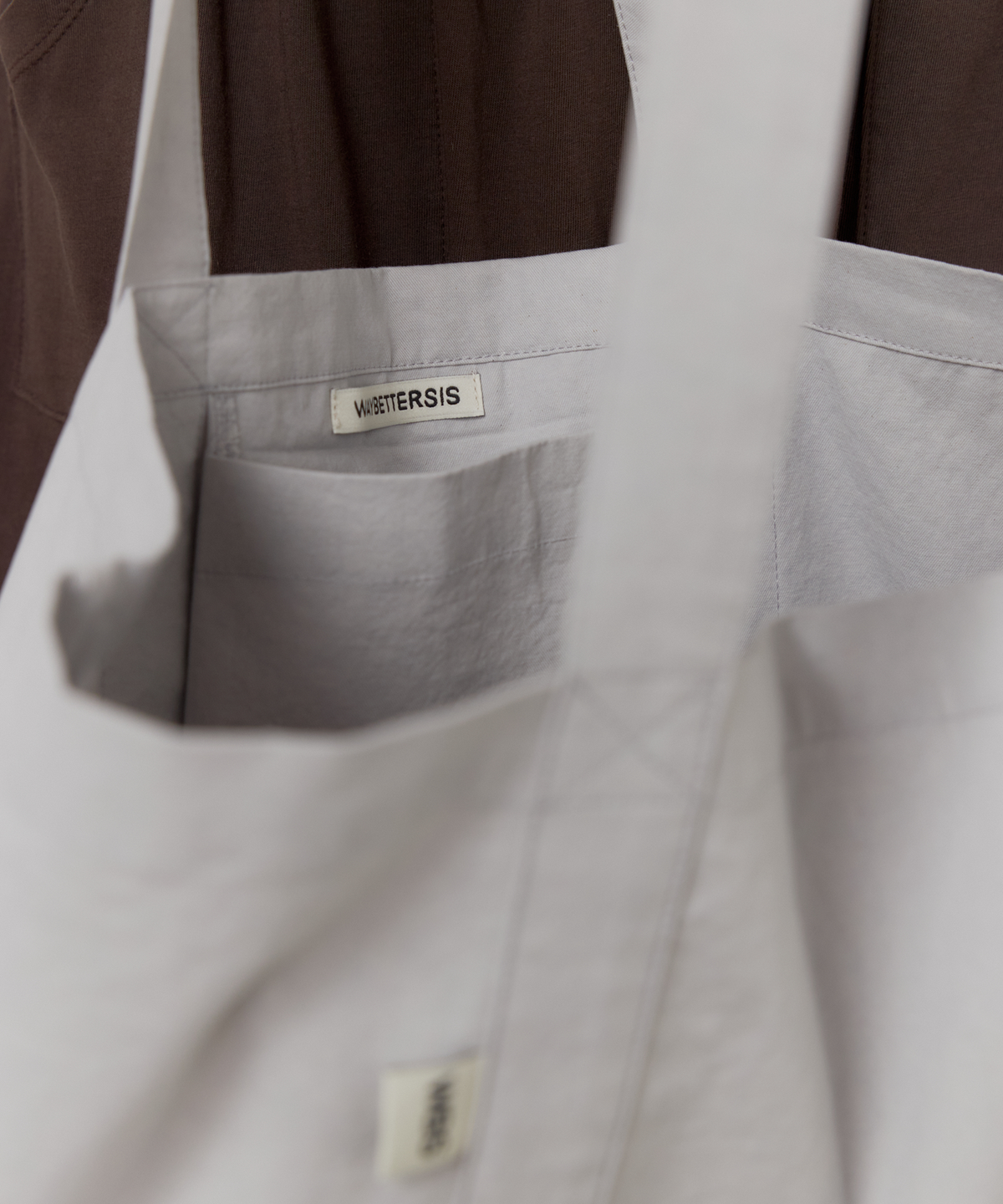 웨이베러시스(WAYBETTERSIS) WBS Cotton BAG (LIGHT GREY)