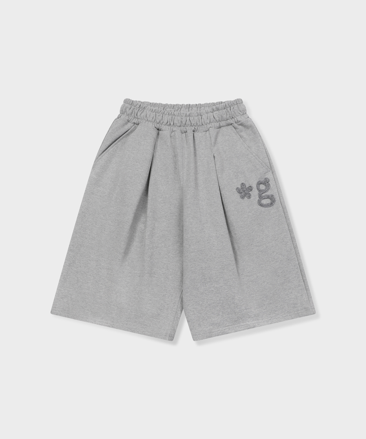 글런든(GRUNDEN) HAND WORK SWEATSHORTS (MELANGE GREY)
