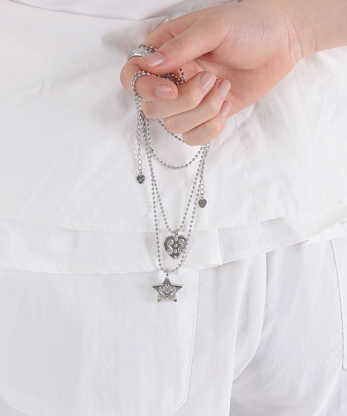 러브트릭스(LOVETRIX) Star  Lace Dot Necklace