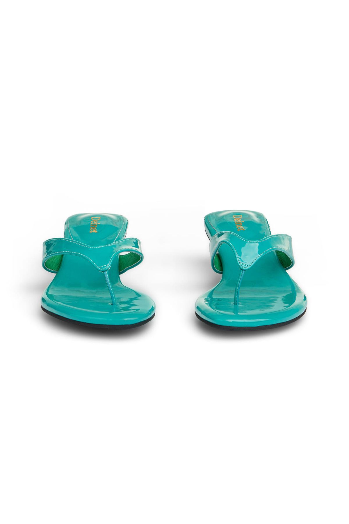 다이닛(DEINET) ENAMEL FLIP FLOP IN DEEP GREEN