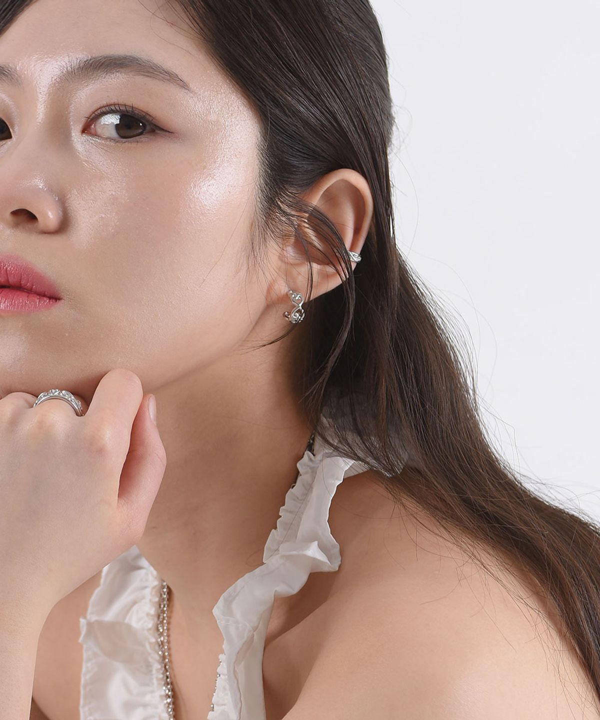 러브트릭스(LOVETRIX) Heart lace earring