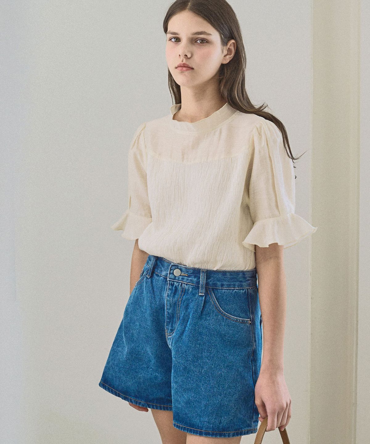 슬로우롤리(SLOWLOLLI) Mixed layered blouse_2 Colors