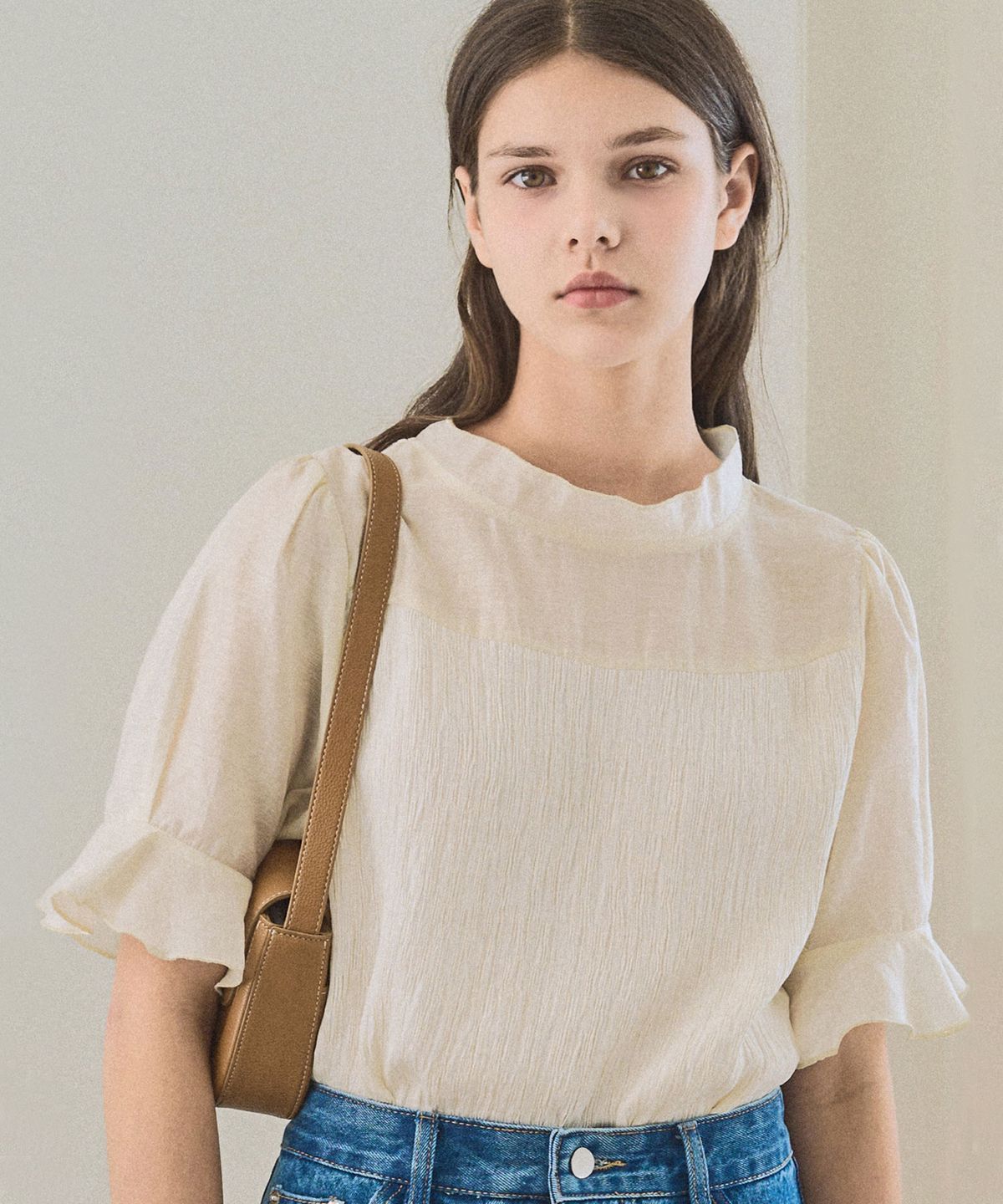 슬로우롤리(SLOWLOLLI) Mixed layered blouse_2 Colors
