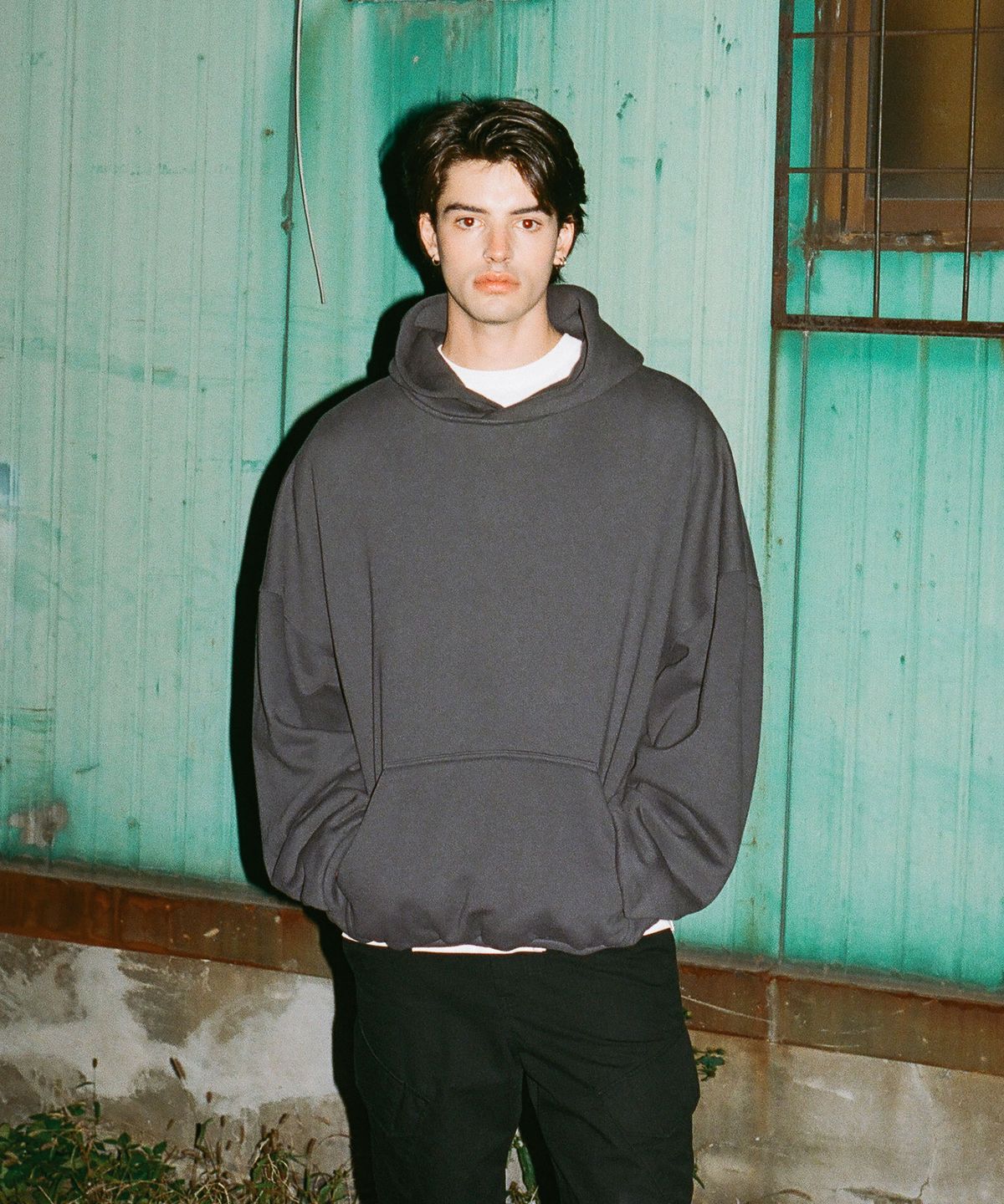 블레민크벨드(VLEMINCKVELD) Vleminckveld Ink spray Oversize Hoodie_Gray, Black