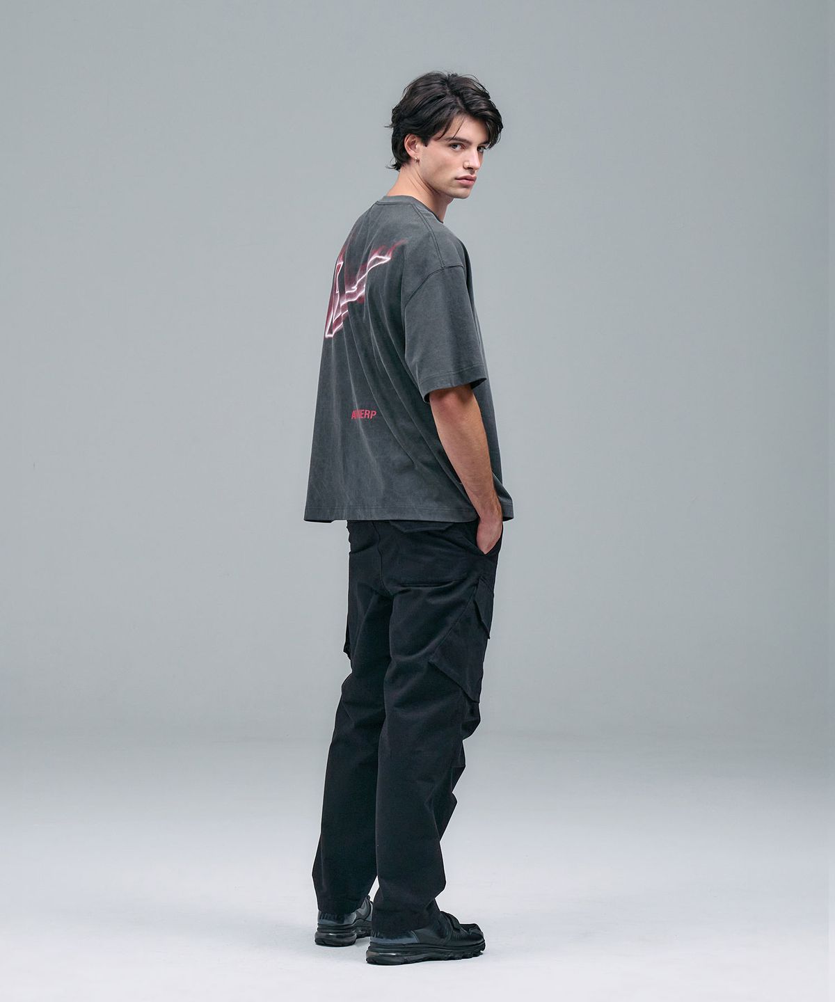 블레민크벨드(VLEMINCKVELD) V-neon Pigment Oversize T-shirts_Gray, Pink