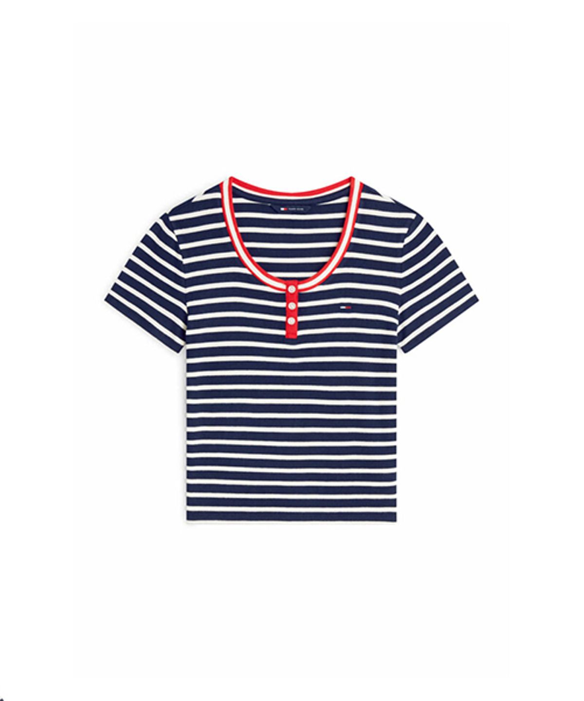 타미진스(TOMMY JEANS) 슬림 헨리넥 티셔츠 (T32G6TTO12TWT10A7)