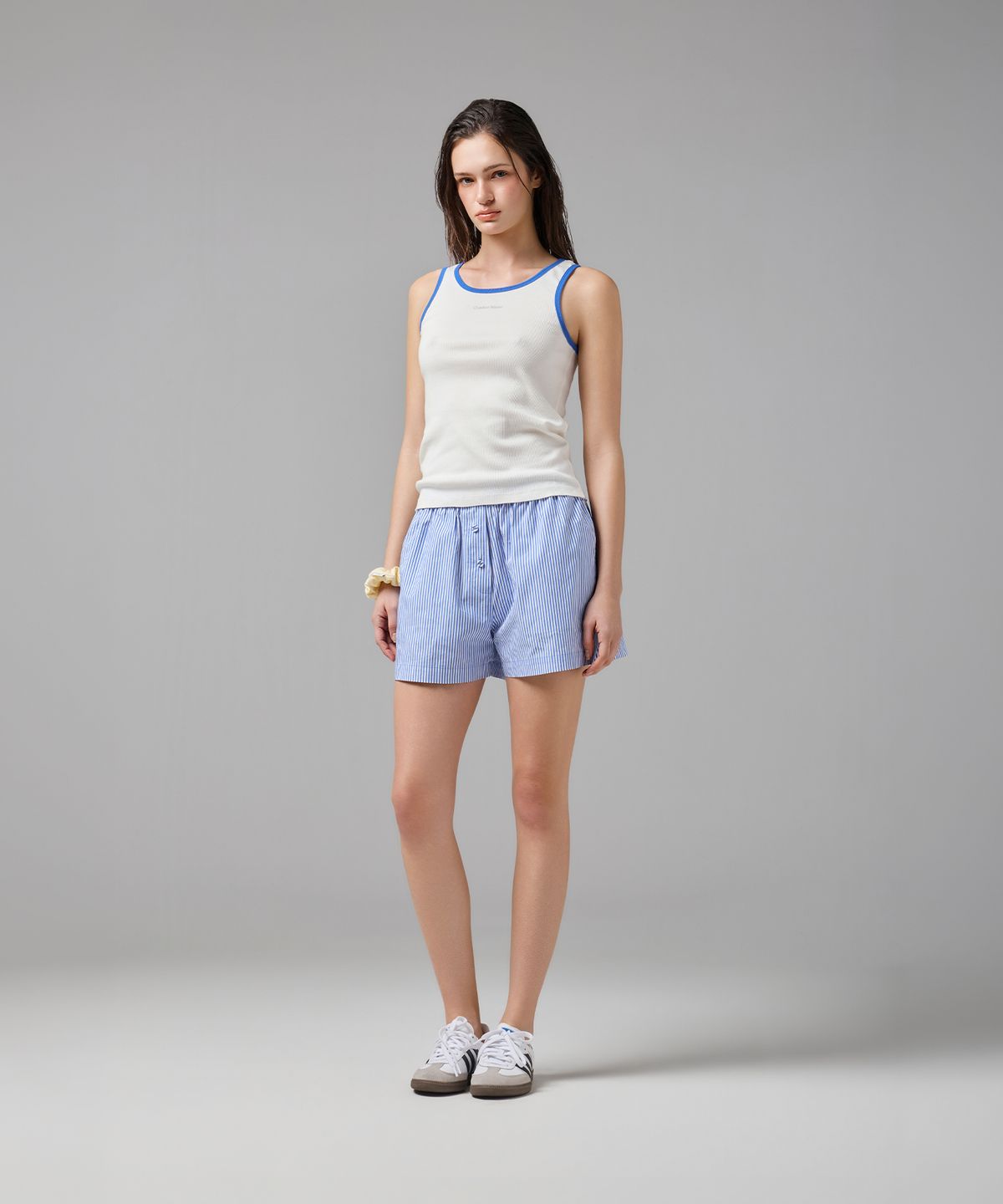 아웃도어 보이스(OUTDOOR VOICES) (W)LINING RINGER SLEEVELESS (WHITE)