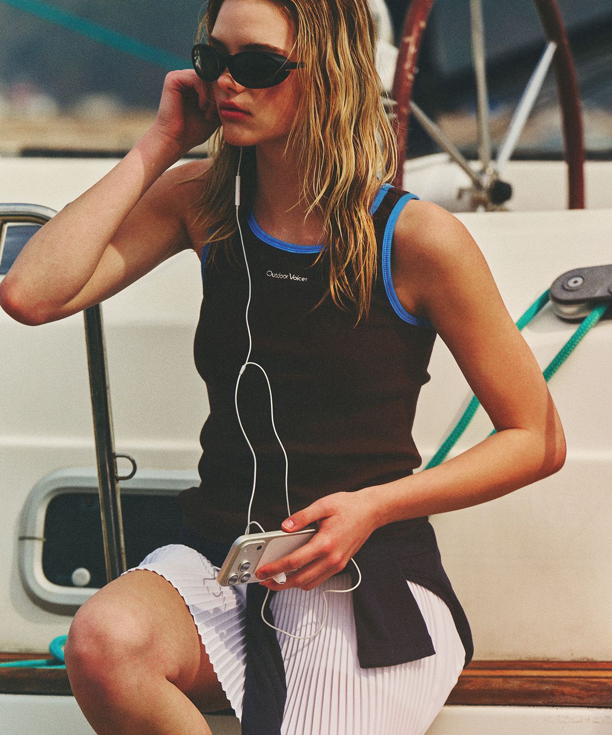 아웃도어 보이스(OUTDOOR VOICES) (W)LINING RINGER SLEEVELESS (BROWN)