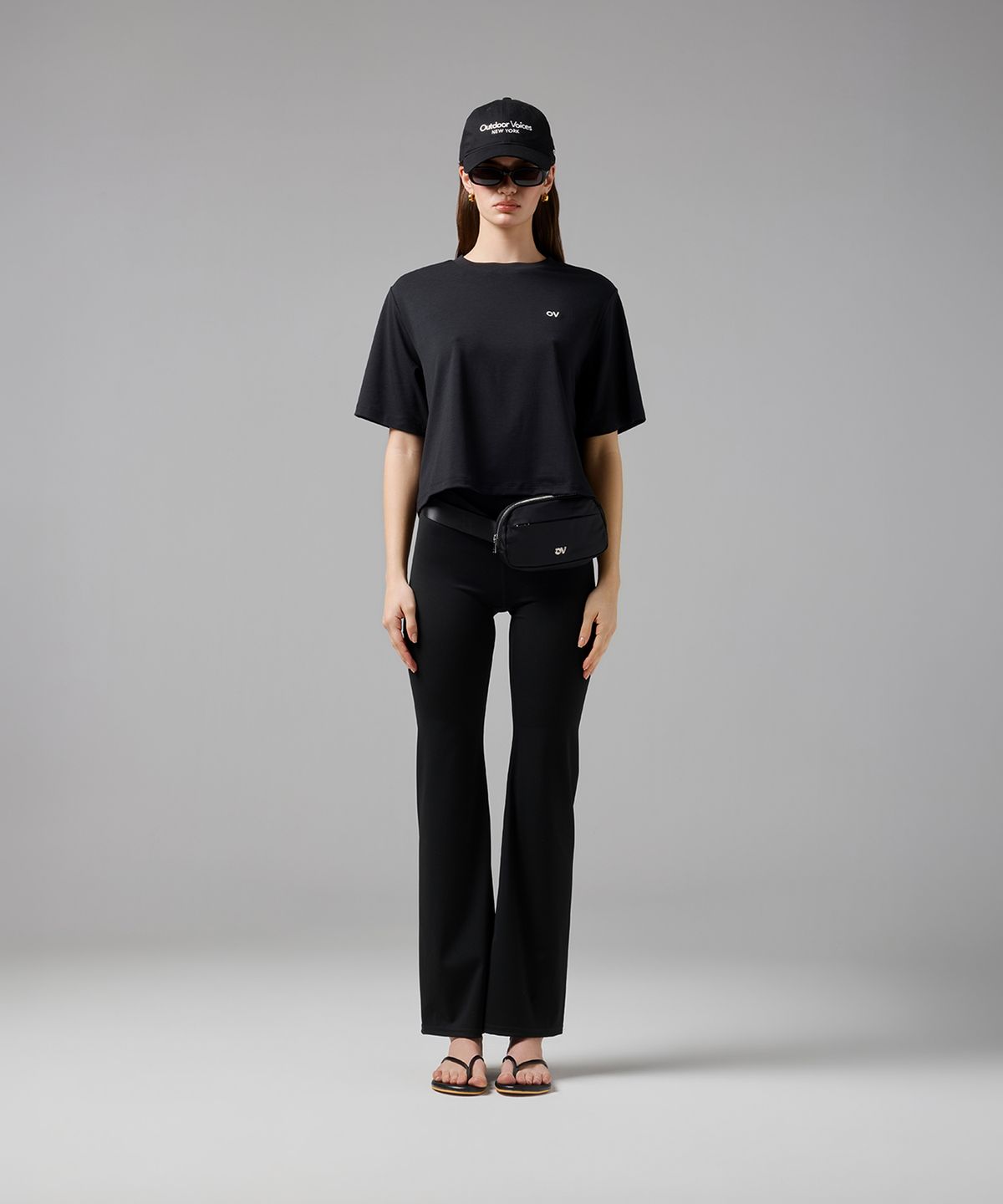 아웃도어 보이스(OUTDOOR VOICES) (W)Drysil COOL CROP TEE (BLACK)