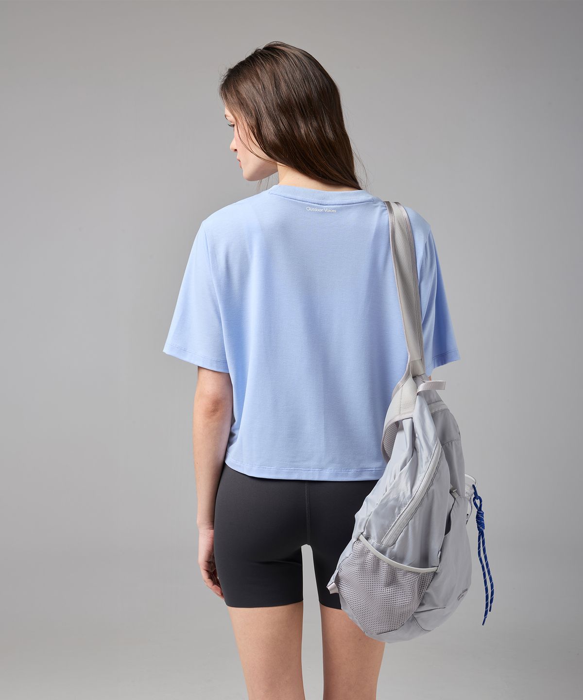 아웃도어 보이스(OUTDOOR VOICES) (W)Drysil COOL CROP TEE (SKY BLUE)