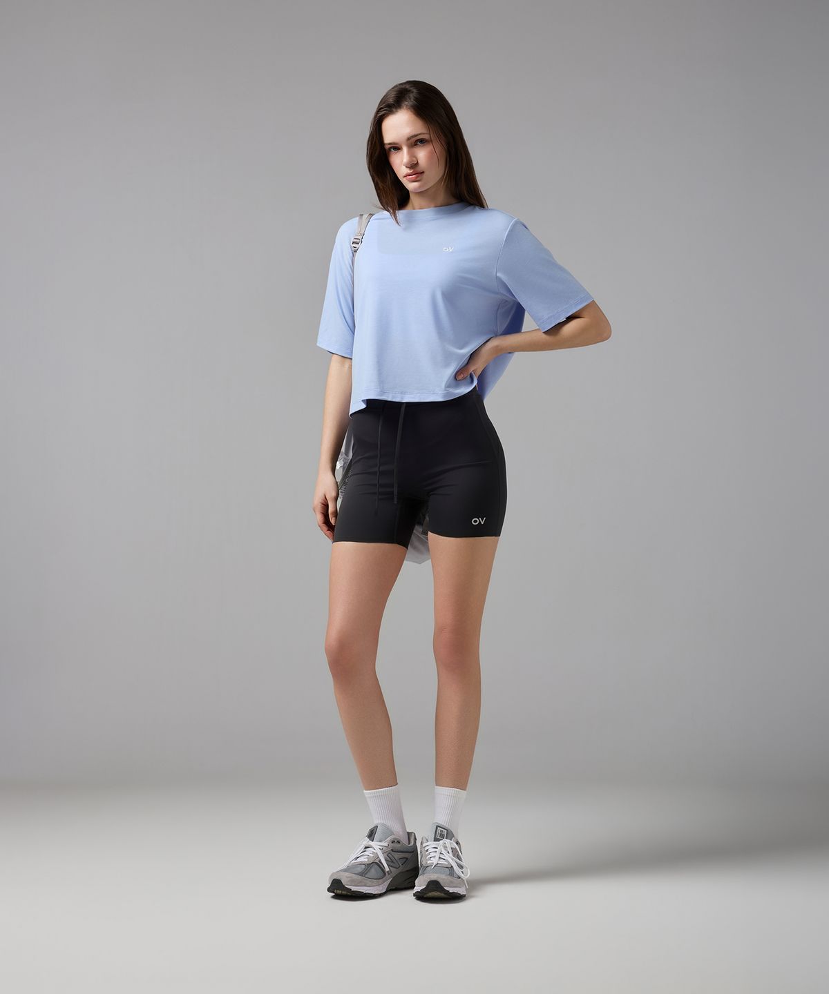 아웃도어 보이스(OUTDOOR VOICES) (W)Drysil COOL CROP TEE (SKY BLUE)