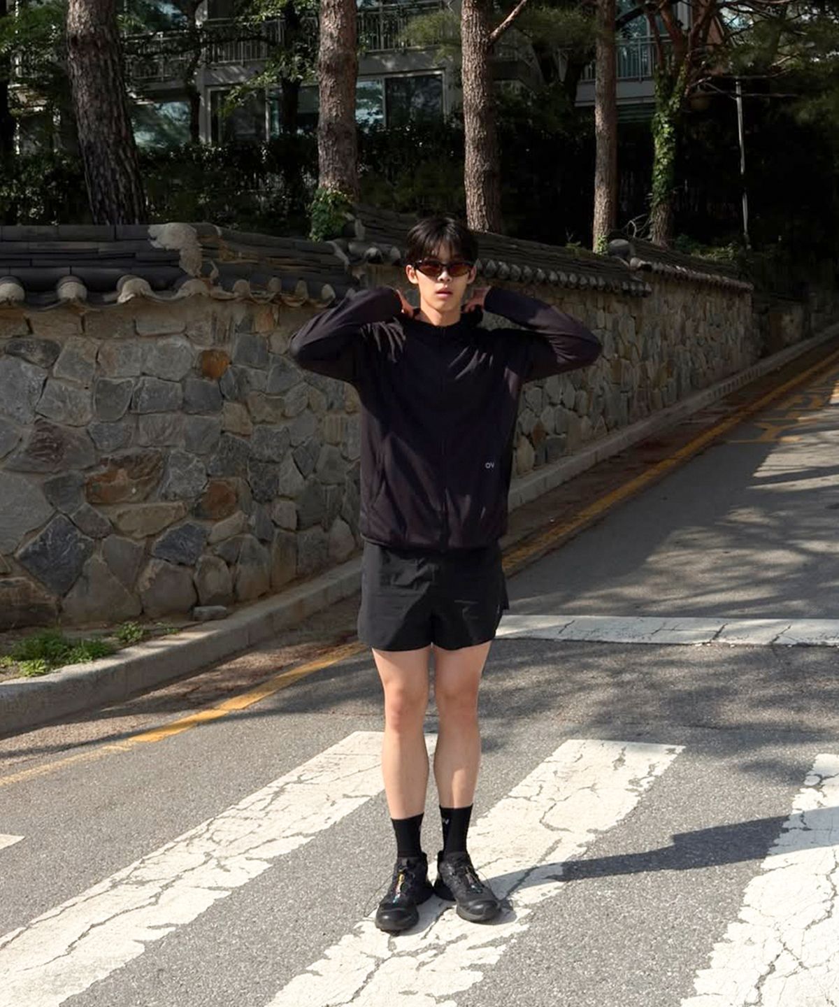 아웃도어 보이스(OUTDOOR VOICES) Technol-OV™ GRID AIR MESH ZIP UP HOODIE (BLACK)
