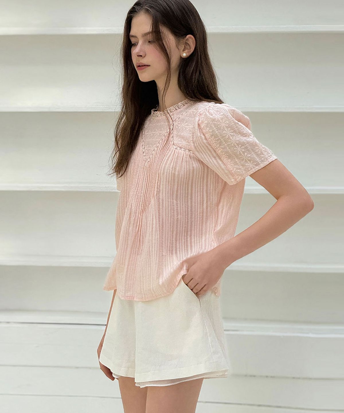 로트르드민(LAUTREDE MIN) Linen Flared shorts