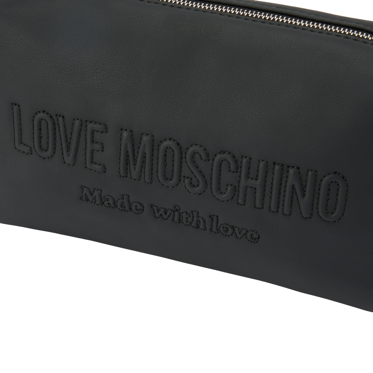 러브 모스키노(LOVE MOSCHINO) 엠보 로고 파우치 블랙