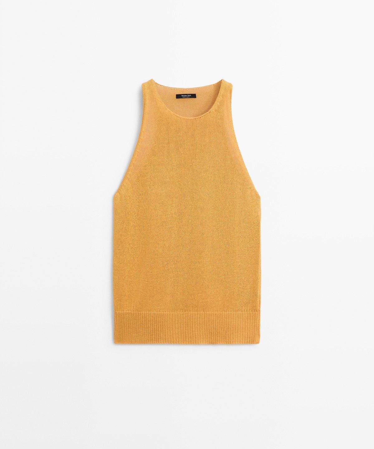 마시모두띠(MASSIMO DUTTI) 슬리브리스 홀터넥 니트 탑