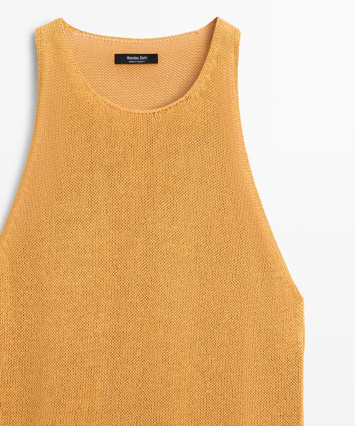 마시모두띠(MASSIMO DUTTI) 슬리브리스 홀터넥 니트 탑