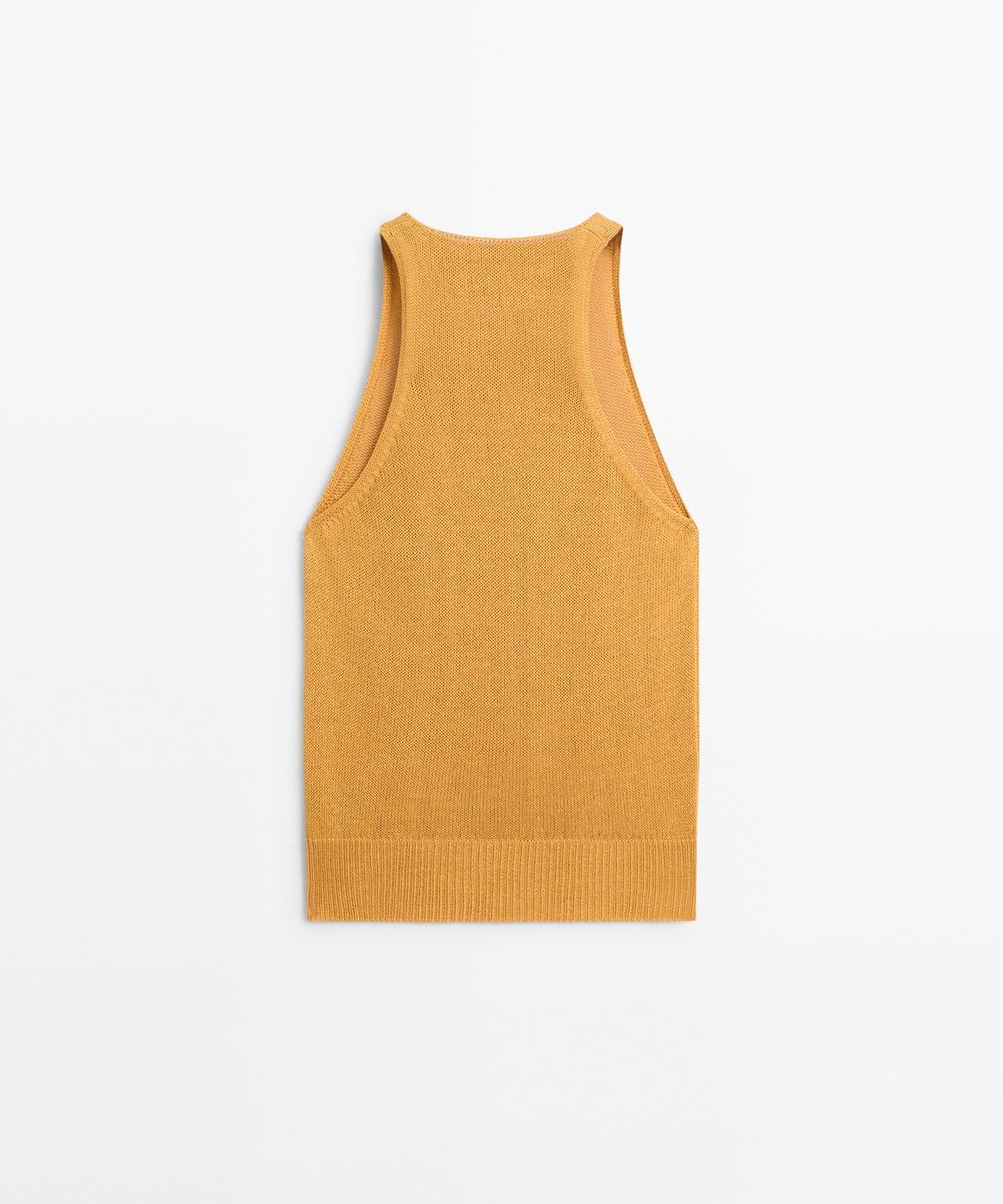 마시모두띠(MASSIMO DUTTI) 슬리브리스 홀터넥 니트 탑