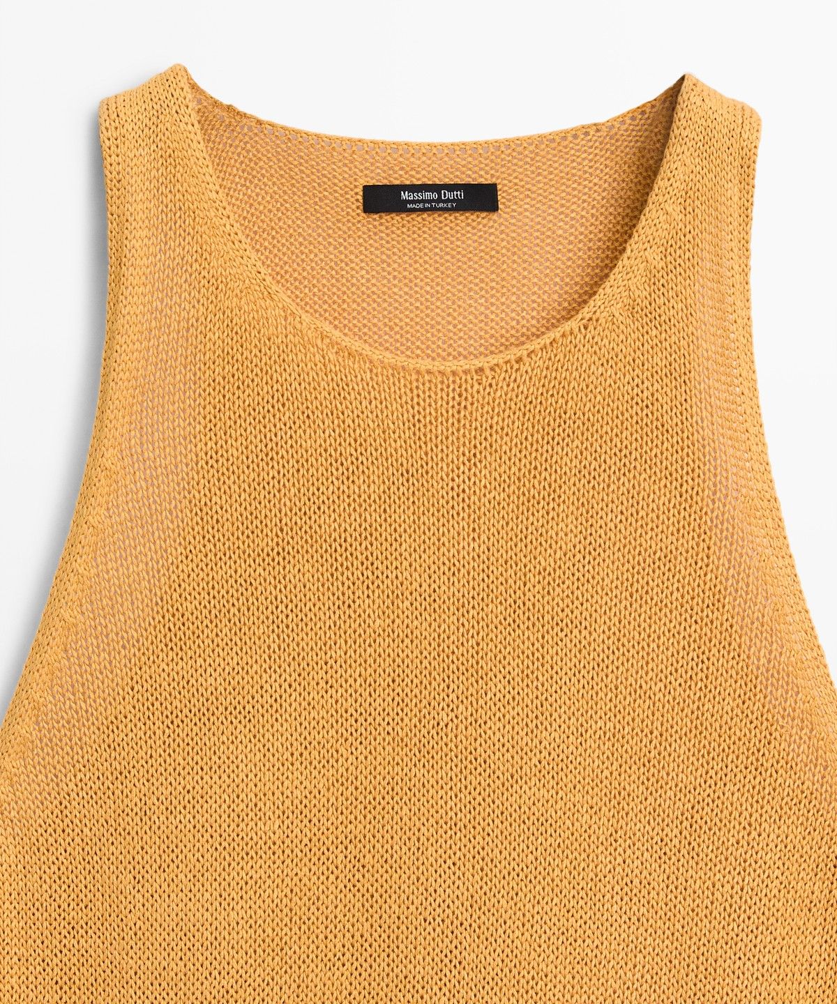 마시모두띠(MASSIMO DUTTI) 슬리브리스 홀터넥 니트 탑