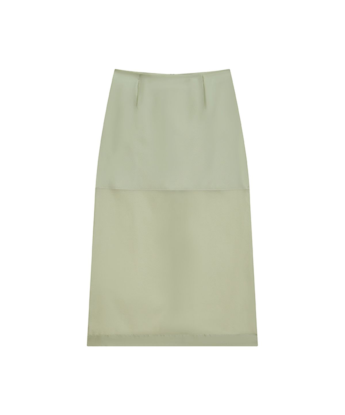 퀸스래빗(Q'SRB) Sheer Glossy Mid-Length Skirt