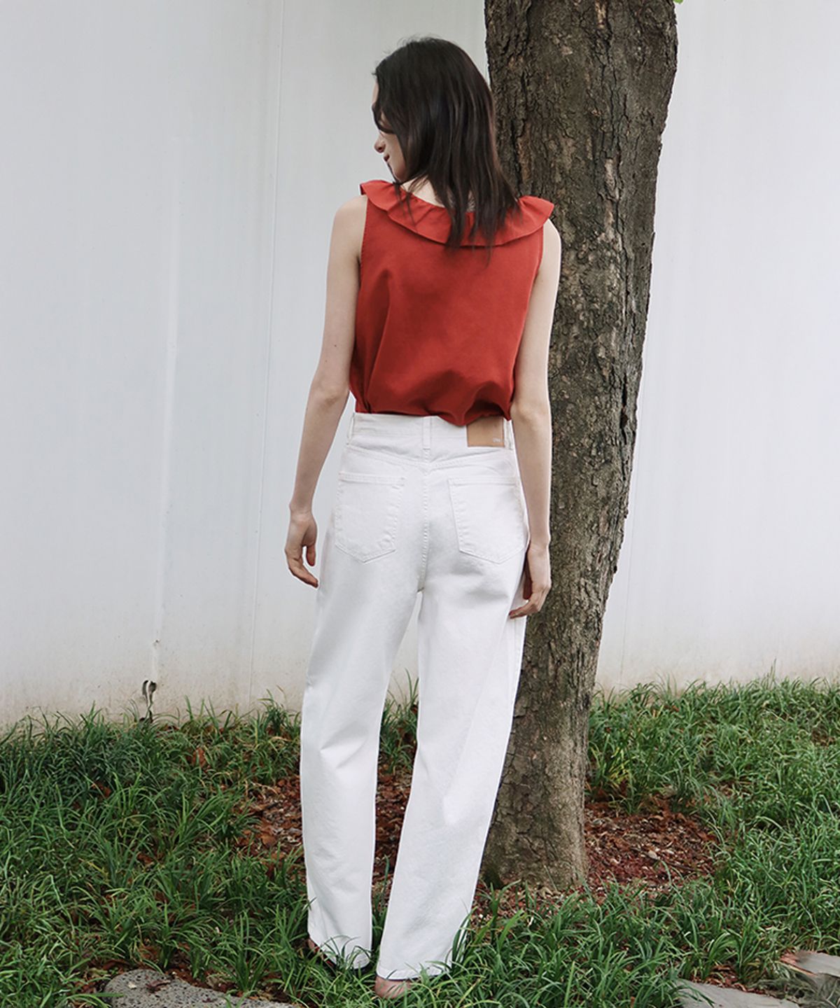 퀸스래빗(Q'SRB) Summer Cropped Curved Silhouette Denim Pants_White_3colors
