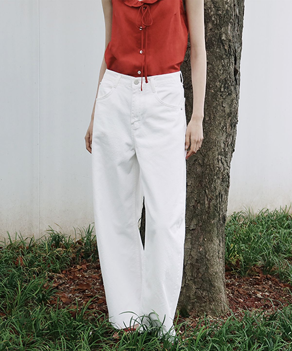 퀸스래빗(Q'SRB) Summer Cropped Curved Silhouette Denim Pants_Light Beige_3colors